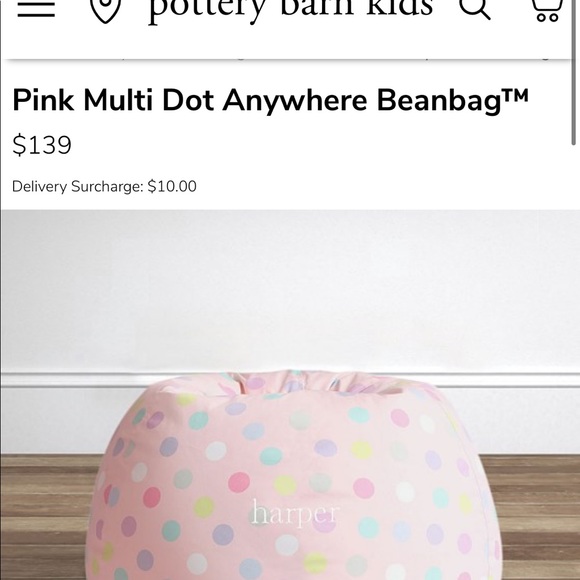 “Marinna” Pottery Barn Kids bean bag slipcover - Picture 2 of 4
